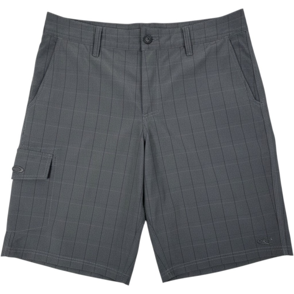 ONeill Crossover Mens Gray Plaid Hybrid Shorts Size 32 Boardshorts Walkshorts